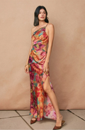 One Shoulder Ruched Maxi Dress