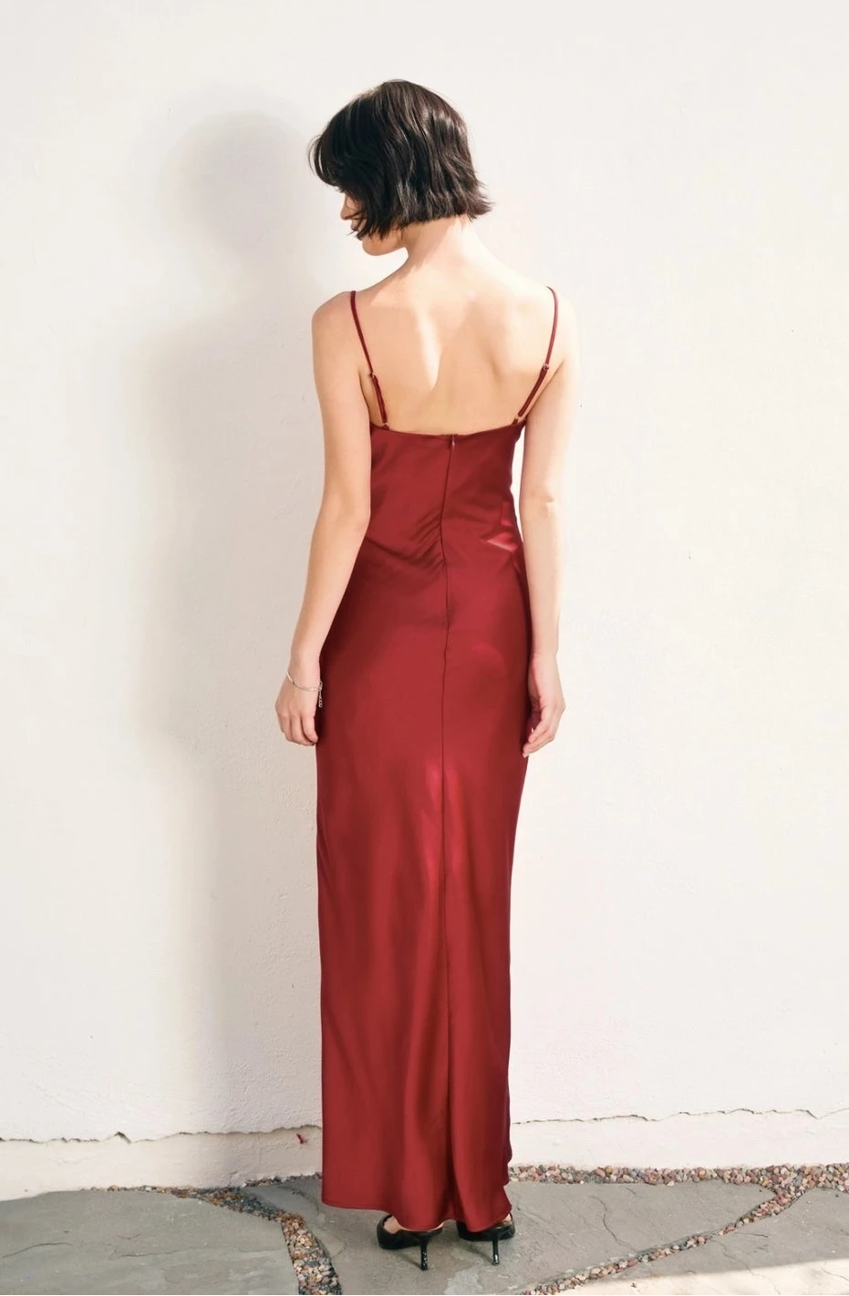 Amber Red Cup Detail Maxi Dress