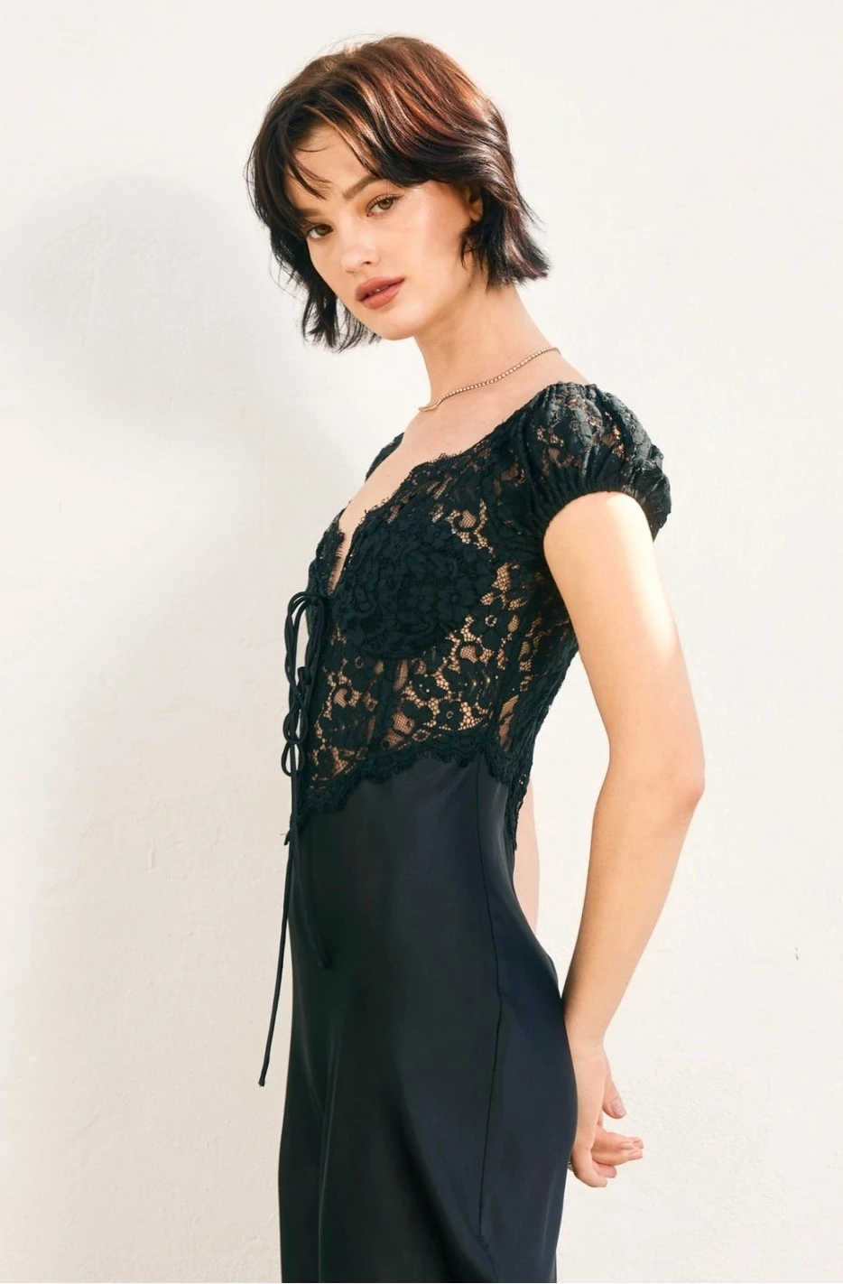 Angela Black Lace Maxi Dress