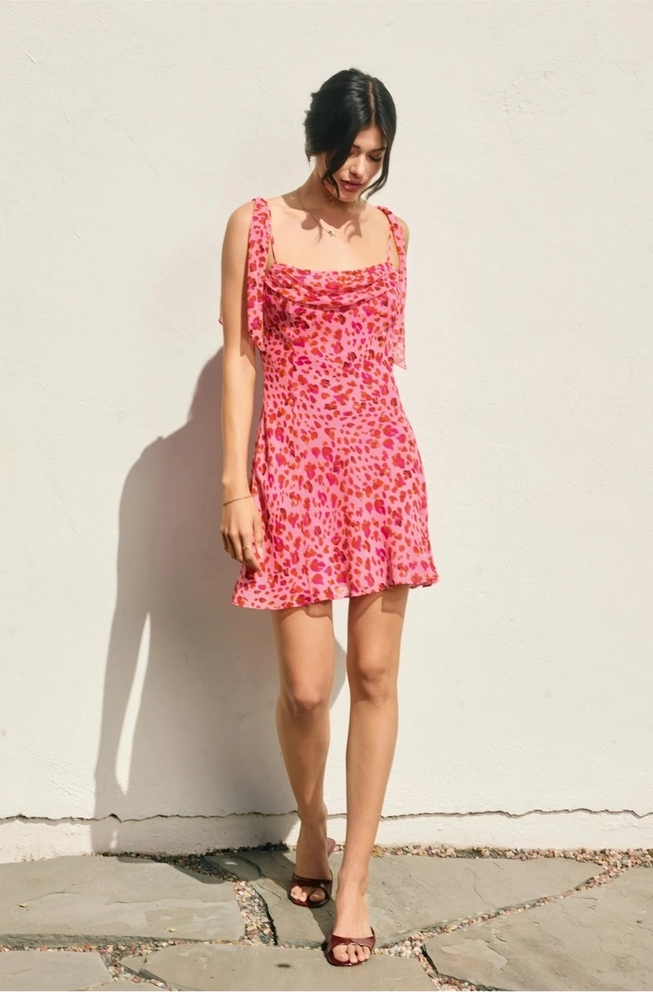 Wild Rose Shoulder Sash Mini Dress