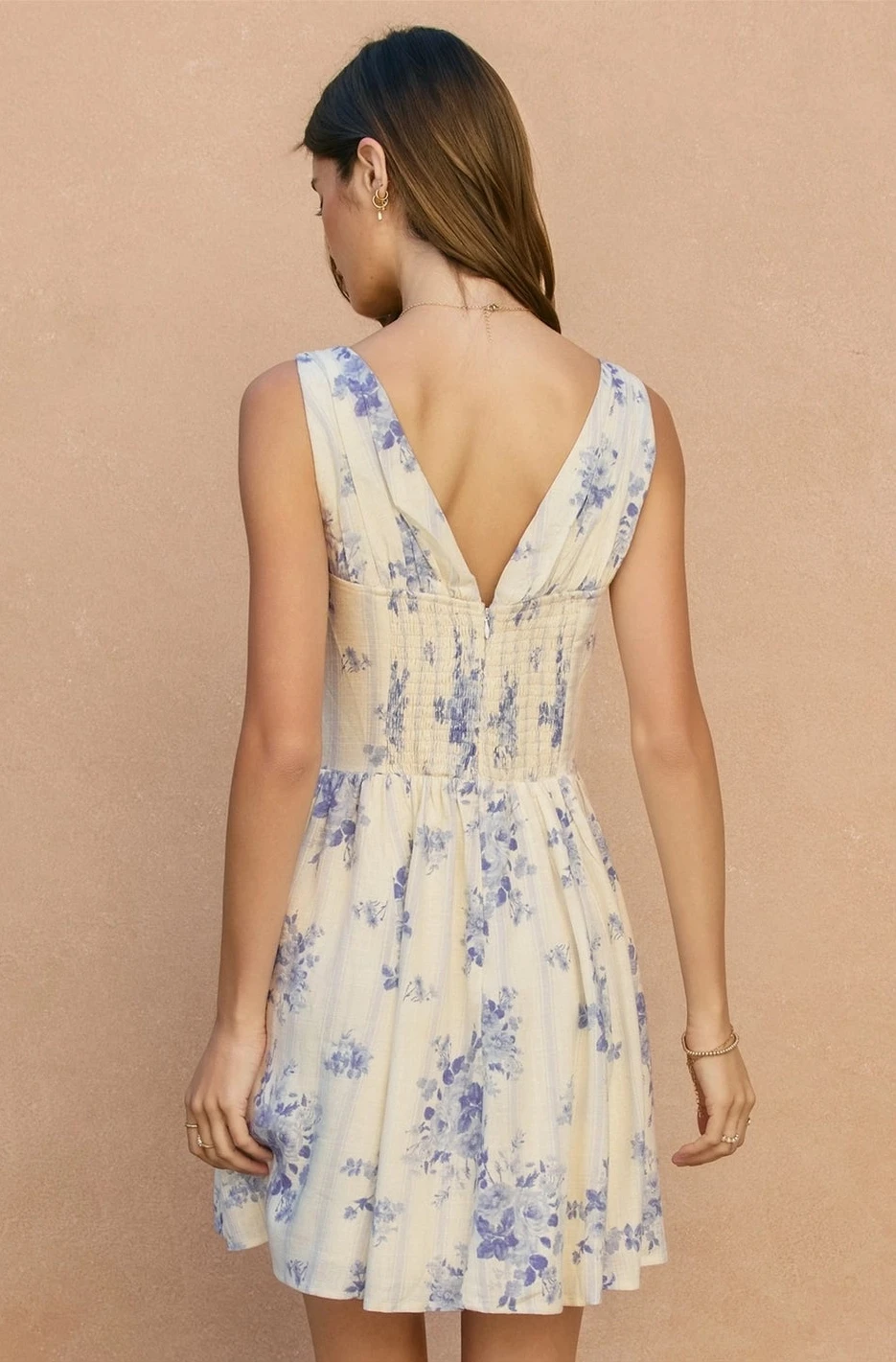 Poetic Bloom Plunging Corset Mini Dress