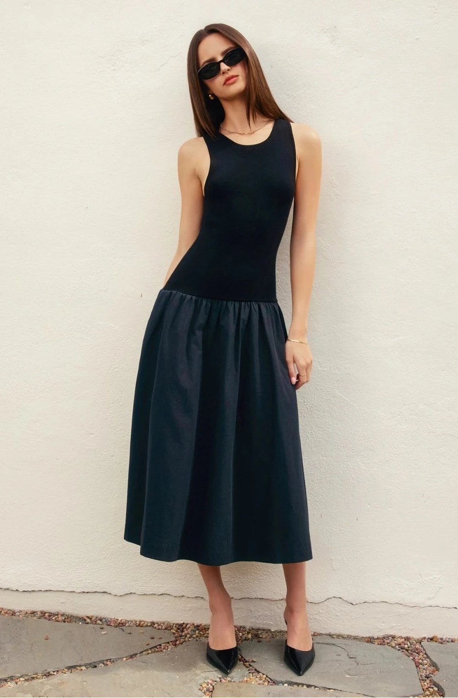 Midnight Ink Crew Neck Knitted Dress