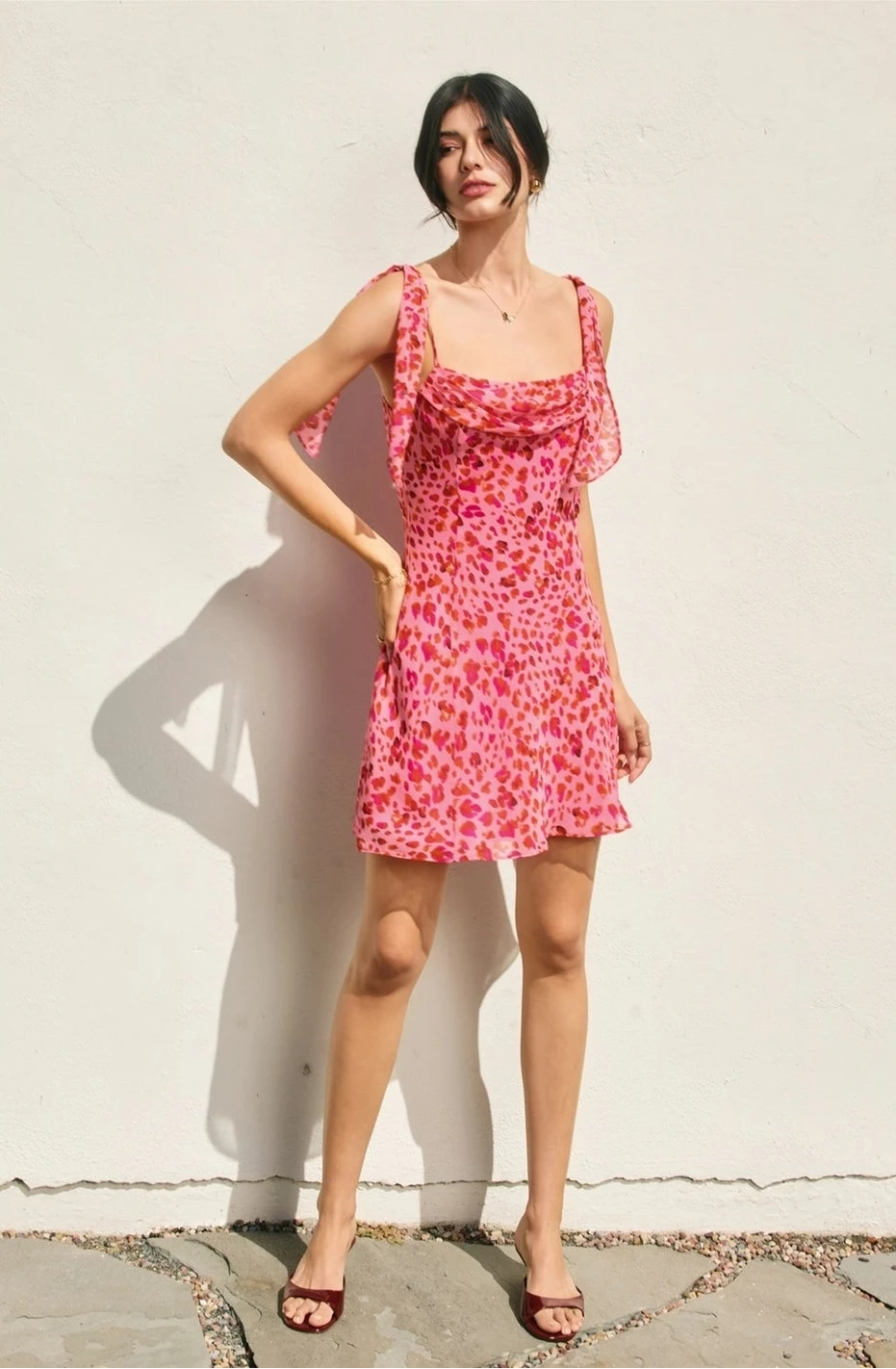 Wild Rose Shoulder Sash Mini Dress