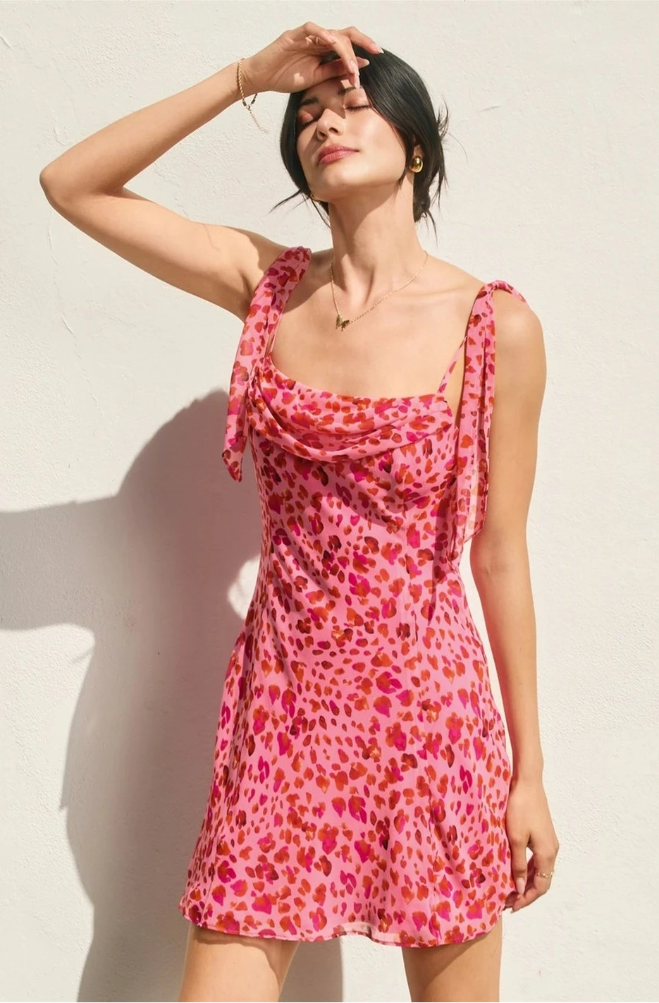 Wild Rose Shoulder Sash Mini Dress