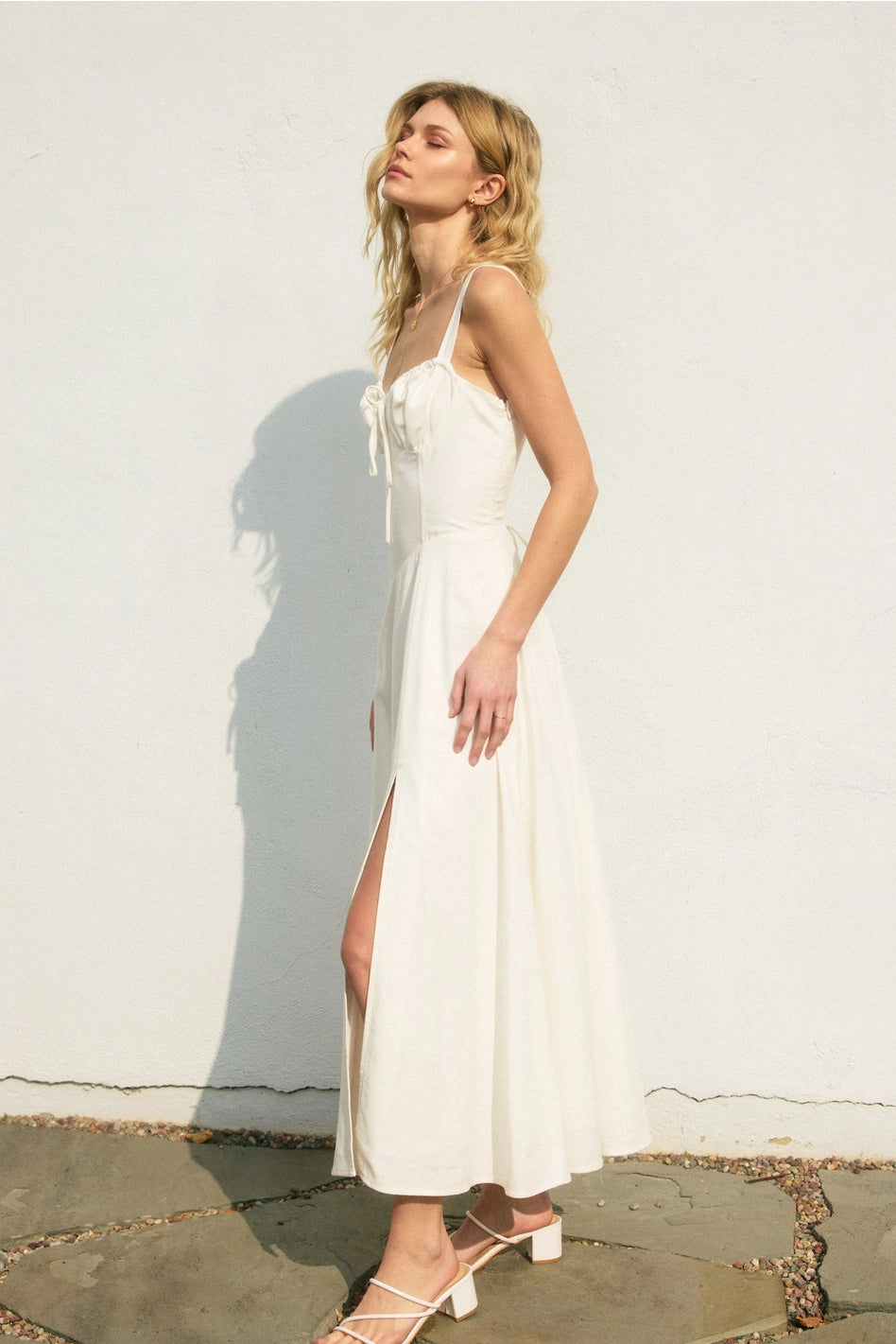 Ivory Sweetheart Corset Midi Dress