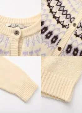 Butter Yellow Wool Fair Isle Wool Knit Cardigan