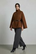 Chocolate Italian Flowing Cape Coat